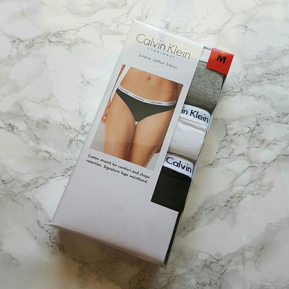 calvin klein 3 pack cotton bikini